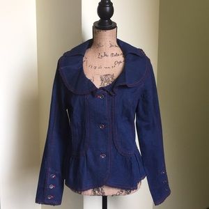 ASHRO denim jacket with red stitching ❤️🔵❤️